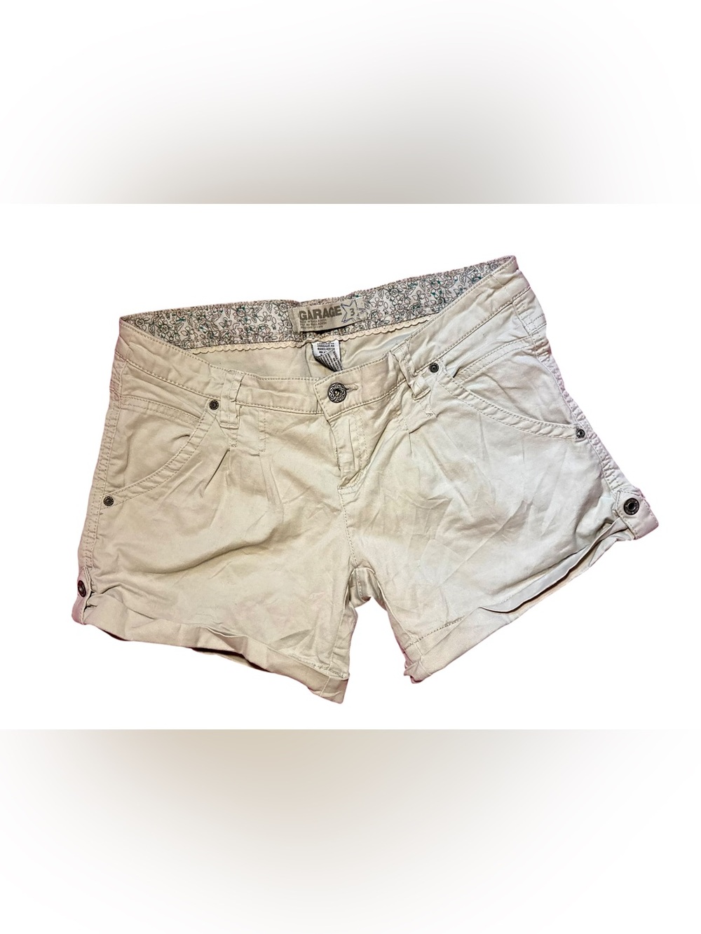 Y2K Garage Cream Women's Casual Shorts low rise with